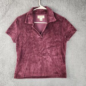 Y2K Abercrombie V-Neck Babydoll Top Medium Velour Romantic Whimsigoth Cap Sleeve